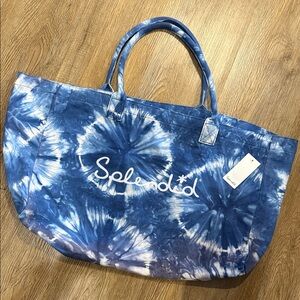 Splendid Indigo Blue Large Tie-Dye Tote Bag